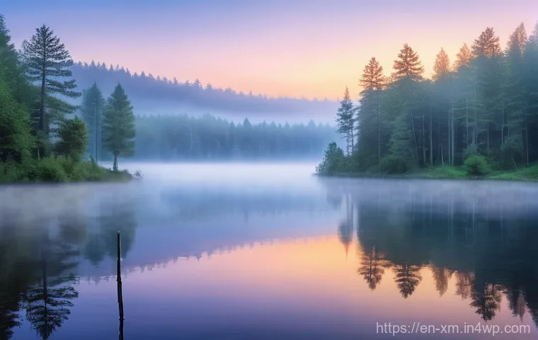 인상주의가 현대 음악에 미치는 영향 - **Prompt:** "An Impressionistic painting style image depicting a serene, misty dawn over a tranquil ...
