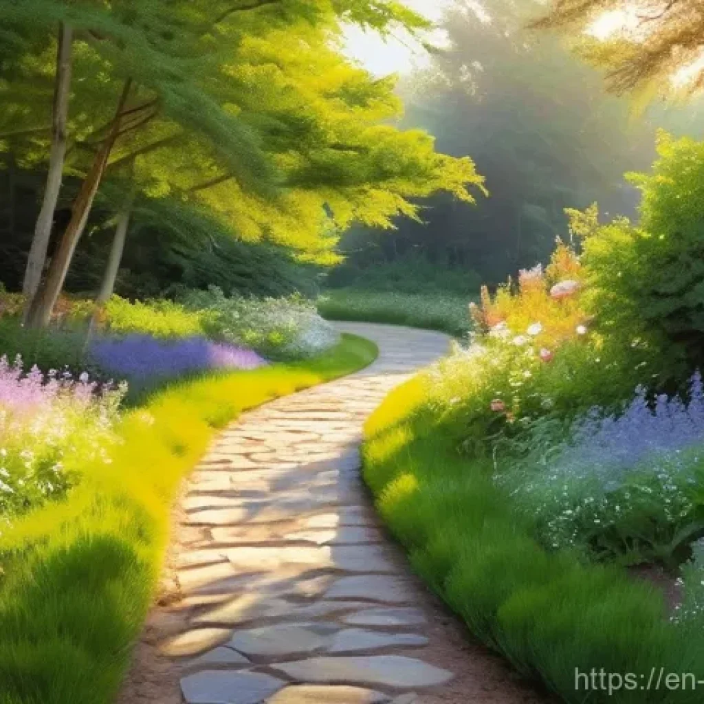 인상주의가 현대 조경 디자인에 미치는 영향 - **"Chasing Sunlight and Blurred Lines" Garden Scene:**
    An impressionistic landscape painting of ...