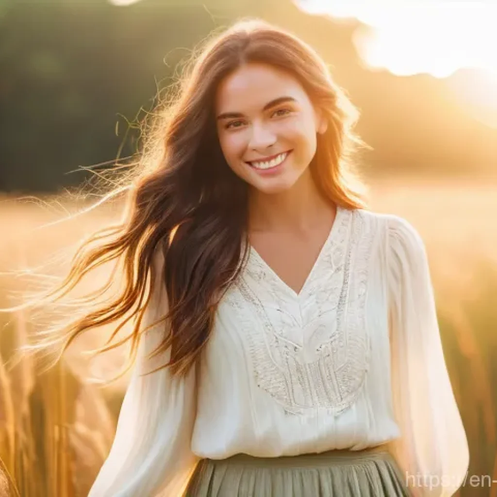 현대 사진에서 인상주의적 요소 찾기 - **Prompt:** A soft, ethereal portrait of a young woman, gently smiling, looking slightly off-camera....