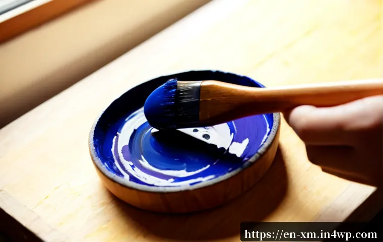 인상주의적 색채 사용법 - Photorealistic close-up of an artist’s hand mixing vivid complementary oil paints on a wooden palett...